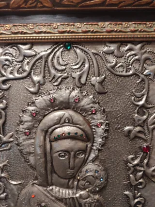 Icono religioso Virgen María y Niño Jesús