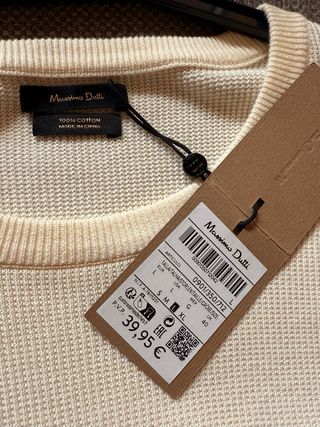 Polo Massimo Dutti punto beige nuevo