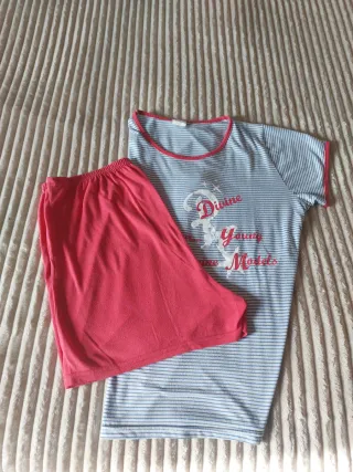 Pijama corto chica talla G. Algodón.