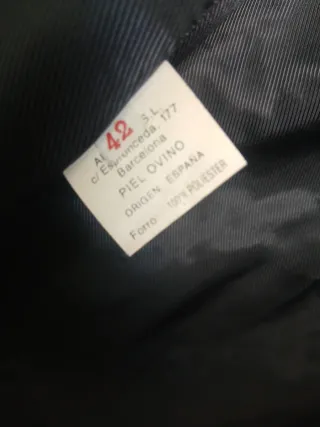 Abrigo de Piel Ovino Talla 42 Negro