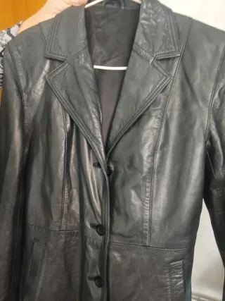 Abrigo de Piel Ovino Talla 42 Negro