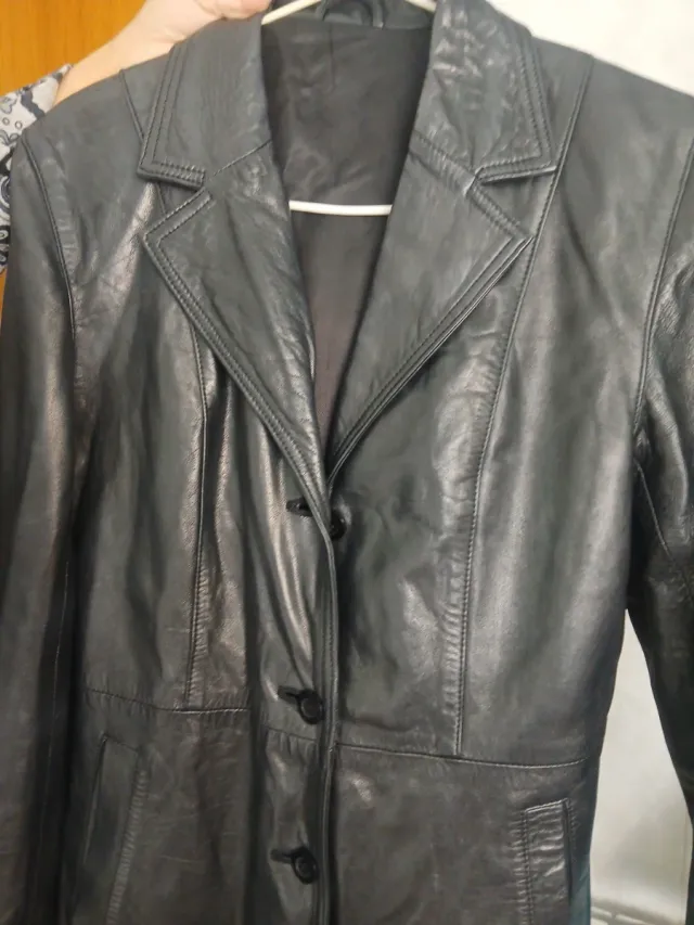 Abrigo de Piel Ovino Talla 42 Negro