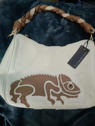 Bolso Paco Martinez beige y marrón.