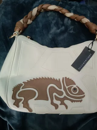 Bolso Paco Martinez beige y marrón.