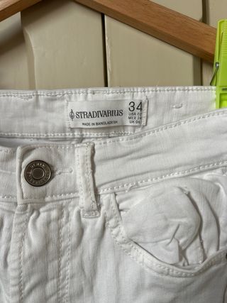 Pantalón Stradivarius Blanco Talla 34