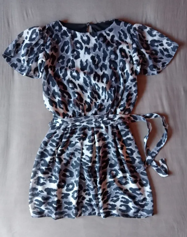 Vestido gasa estampado leopardo