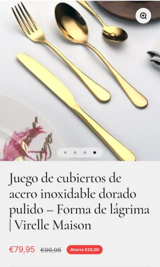 2 Cuberterías Dorada 24 Piezas Acero Ino