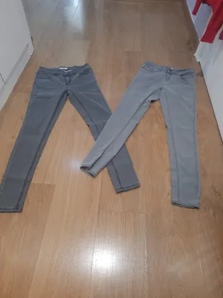 Pantalones vaqueros grises talla 34