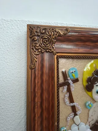 São João em Vidro com Moldura Moldura antiga 36x30