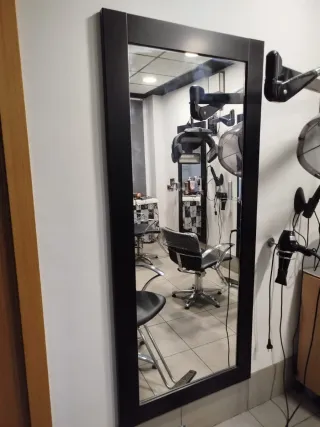 Espejo Marco Negro Metal 1.33x1.88