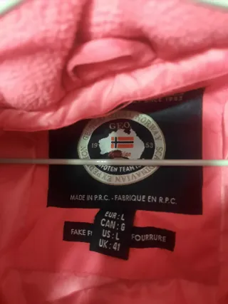 Abrigo Geographical Norway rosa mujer