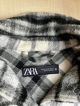 Chaqueta Zara cuadros blanco y negro