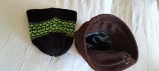 Sombrero de paño y gorro de punto