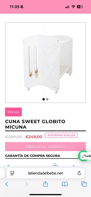 Cuna infantil marca Micuna