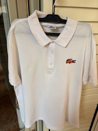 Polo Lacoste Mundial Fútbol Blanco