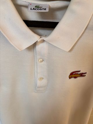 Polo Lacoste Mundial Fútbol Blanco