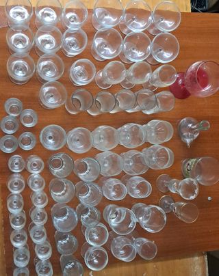 Lote copas y vasos de cristal