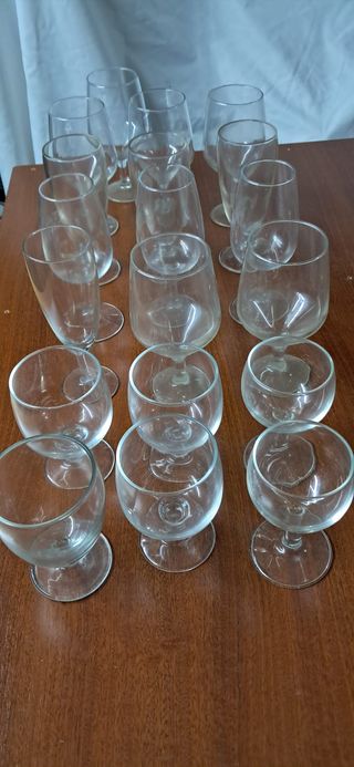 Lote copas y vasos de cristal