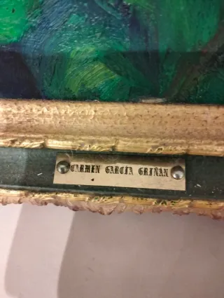 Cuadro de flores pintado al óle.