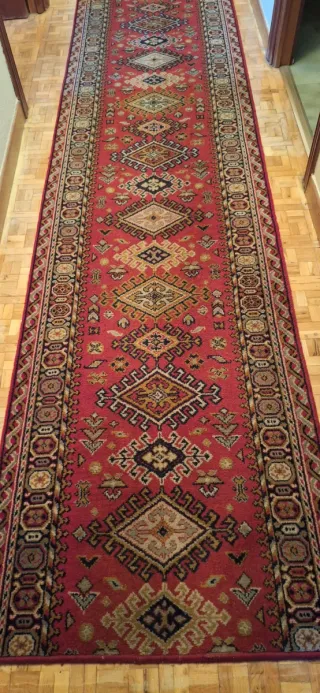 Tappeto corridoio in lana multicolore