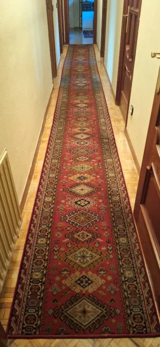 Tappeto corridoio in lana multicolore