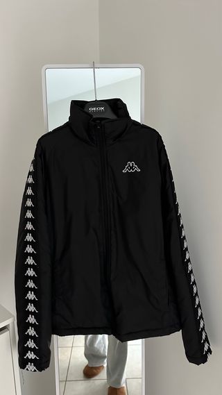 Giacca Kappa nera con banda logo