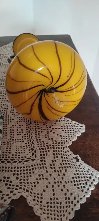 Anforetta Murano artigianale gialla