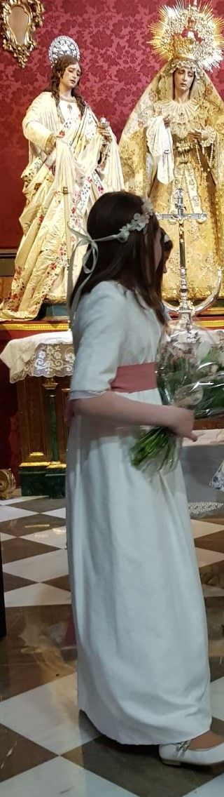 Vestido de Comunión Petritas Blanco y Rosa