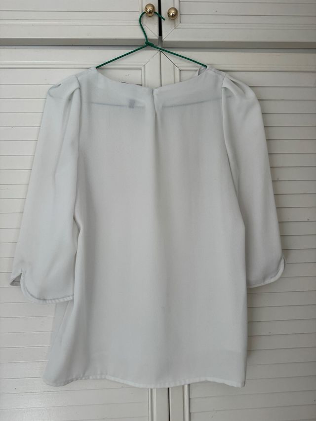 Blusa blanca manga 3/4