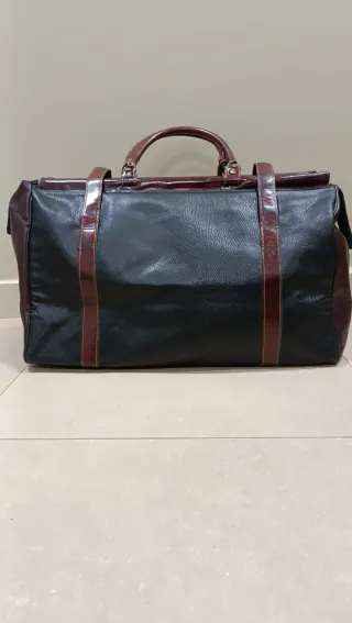 Juego maleta y bolso piel sintética