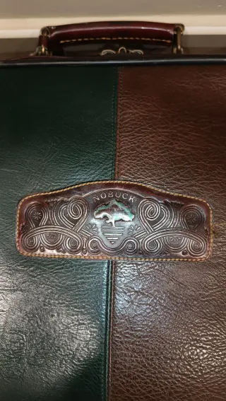 Juego maleta y bolso piel sintética