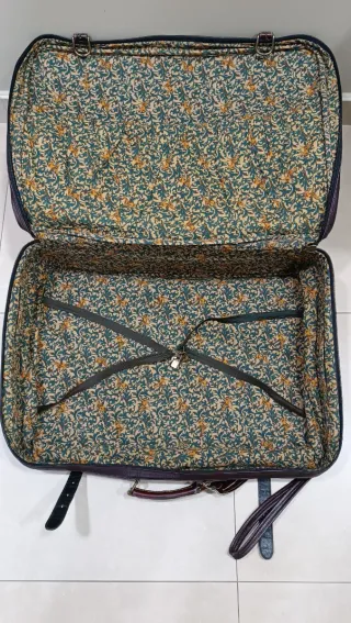 Juego maleta y bolso piel sintética