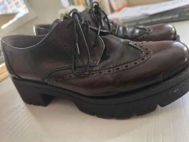 Scarpe Oxford Granate Donna