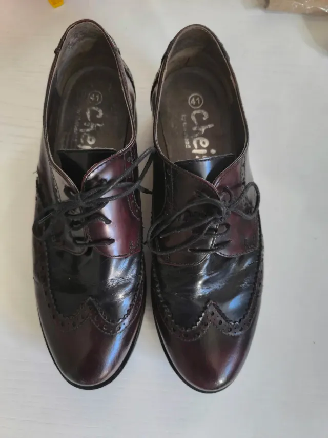 Scarpe Oxford Granate Donna