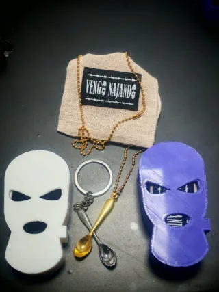 Collar o llavero cuchara oro y plata