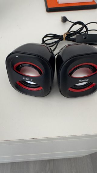 Altoparlanti Hama Neri con Dettagli Rossi