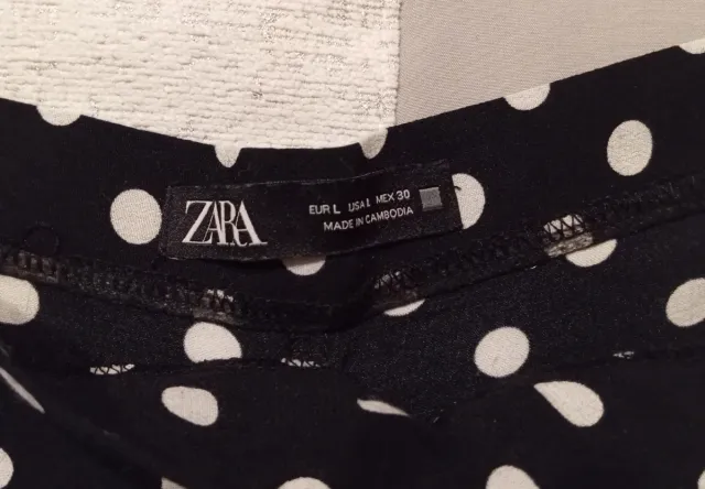 Falda pantalón Zara lunares tiro alto