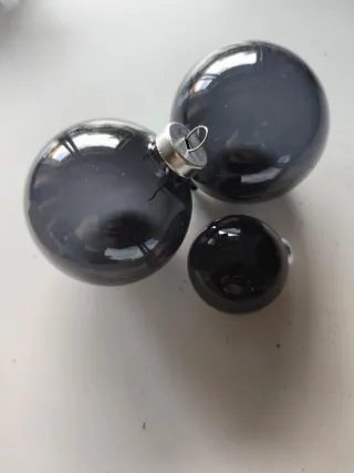 36 Adornos Navideños Negros y Plateados