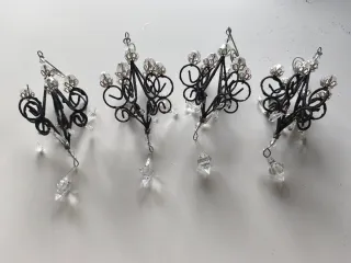 36 Adornos Navideños Negros y Plateados