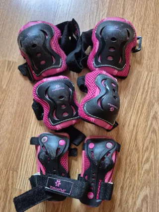 Protecciones Patinaje Niña Rosa, talla pequeña