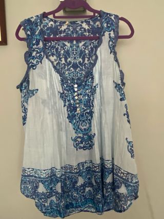 Blusa sin mangas estampada Talla XL