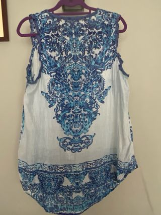 Blusa sin mangas estampada Talla XL
