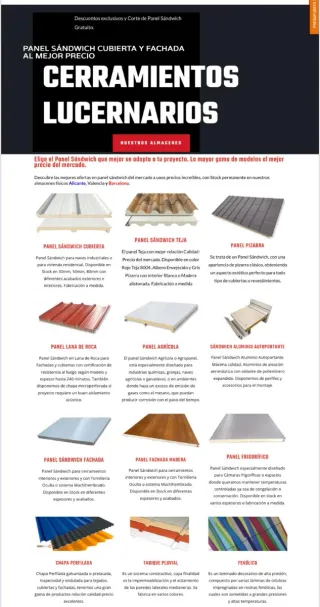 Paneles Sandwich Cubiertas y Fachadas