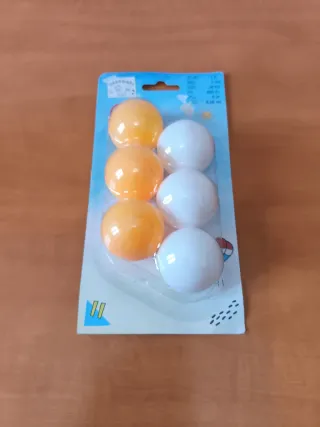 Kit 6 Pelotas Ping Pong Naranja y Blancas
