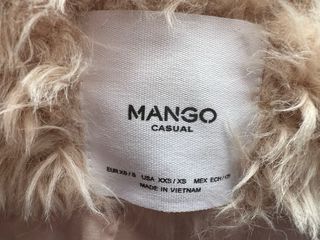 Abrigo pelo beige Mango Talla XS/S