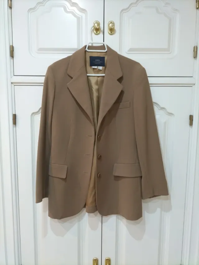Chaqueta Zara Beige Mujer