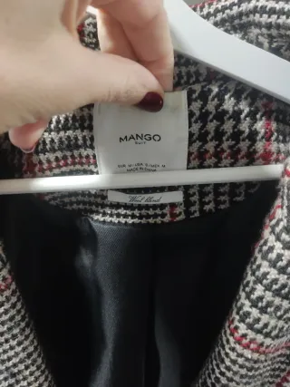 Abrigo Mango Talla M Cuadros