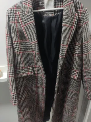 Abrigo Mango Talla M Cuadros