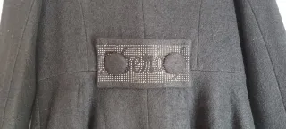 Abrigo NEGRO mujer de paño y pelo.