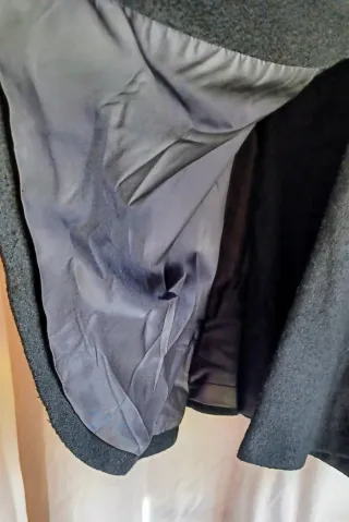 Abrigo NEGRO mujer de paño y pelo.